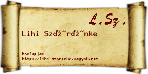 Lihi Szörénke névjegykártya